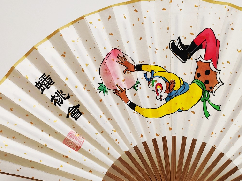 手绘中国动漫卡通竹制八寸折扇礼物个性单面西游记扇子