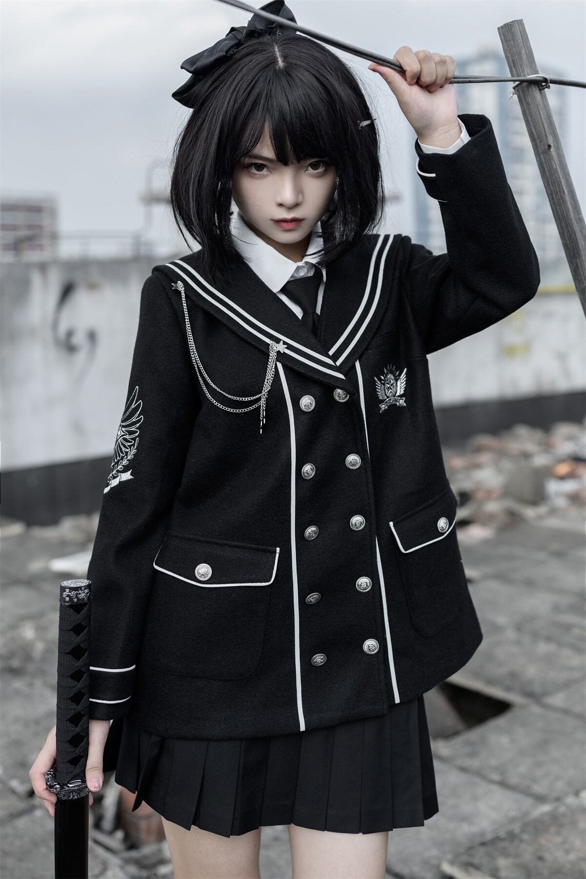 > 草摩家の店 > 夜鹰jk原创正版学院风不良jk制服半裙衬衫秋冬外套