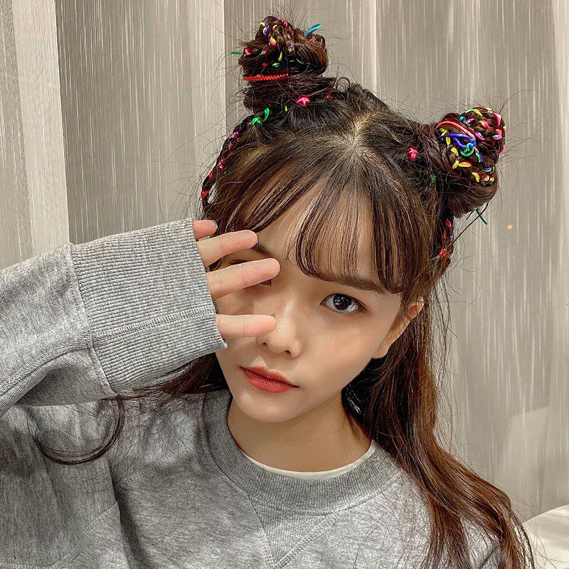 七彩头发脏辫绳扎头绳女网网红脏辫发编发神器发饰