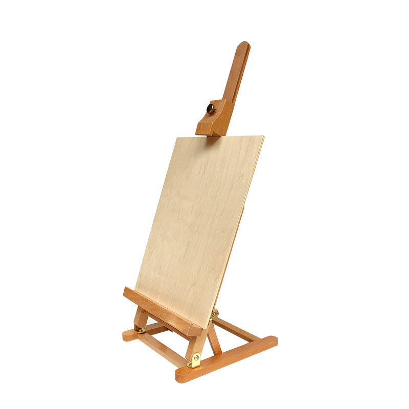 桌面台式画架画板榉木制升降展示广告架折叠写生素描小油画架水粉水彩
