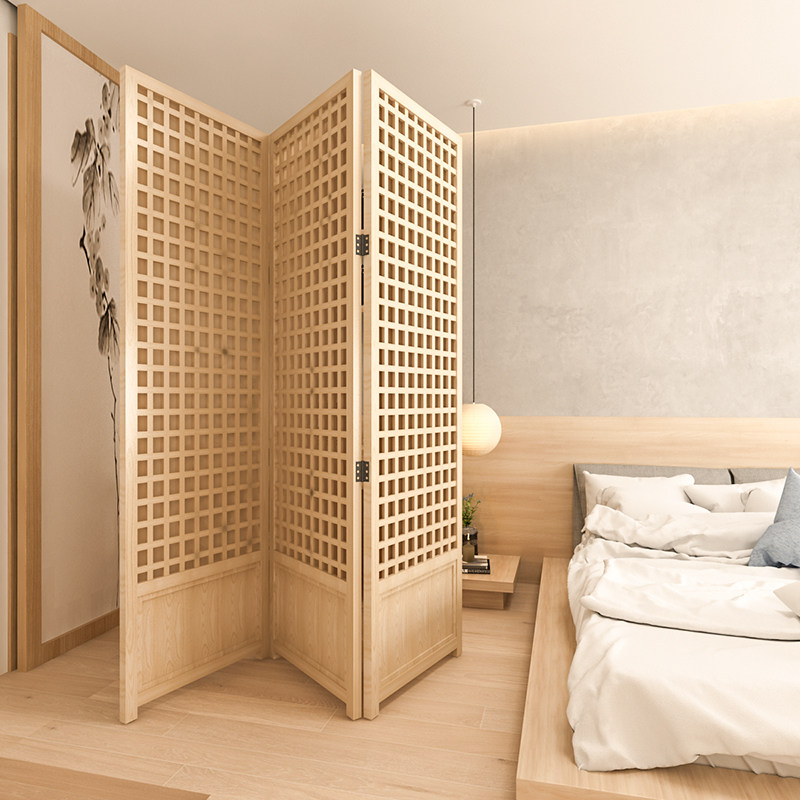 日式格子屏风隔断客厅卧室遮挡家用入户玄关折屏