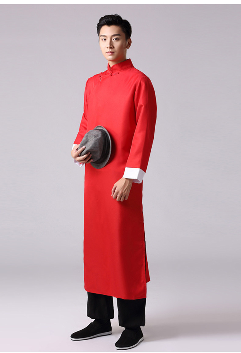 中式结婚礼服伴郎伴娘服男士长衫长袍大褂民国古装相声兄弟团礼服