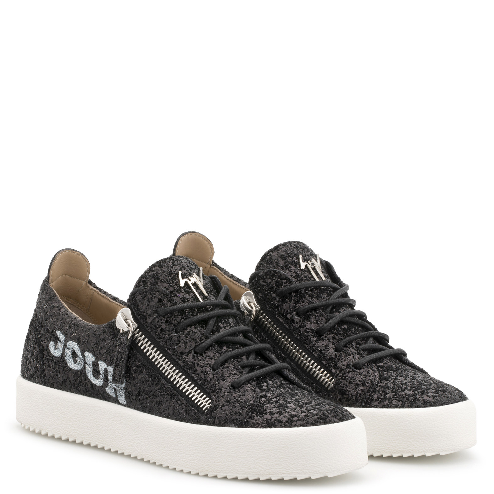 giuseppezanottigz字母闪片低帮运动鞋女鞋时尚休闲鞋