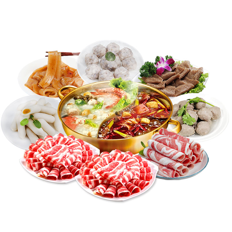 4-7人火锅食材组合套餐打火锅配菜材料新鲜肥牛卷涮羊肉卷送配料
