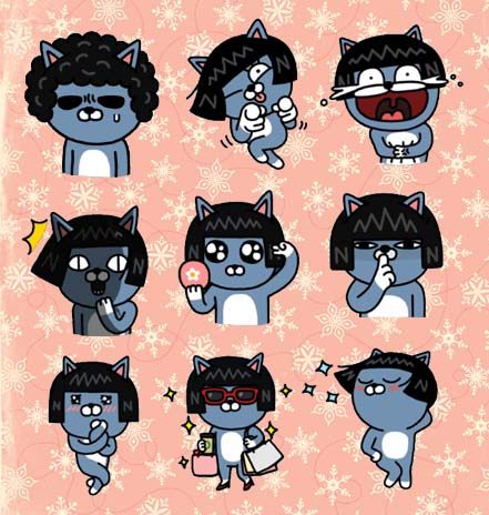 贴纸kakaofriends搞怪neo猫猫表情自制周边25枚入贴纸