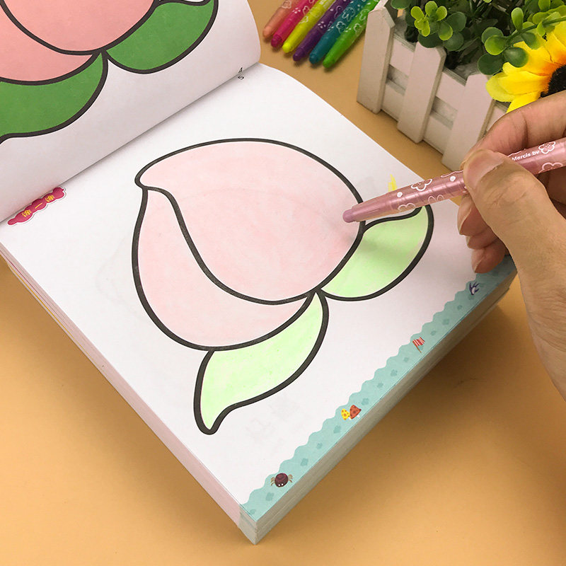 宝宝涂色画本入门23456岁幼儿园填色本儿儿童绘画描红本