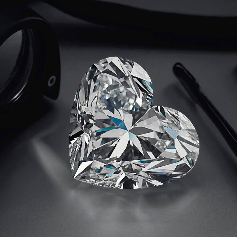 我爱钻石网异形gia心形裸钻40分50分钻戒定制1克拉钻石戒指正品