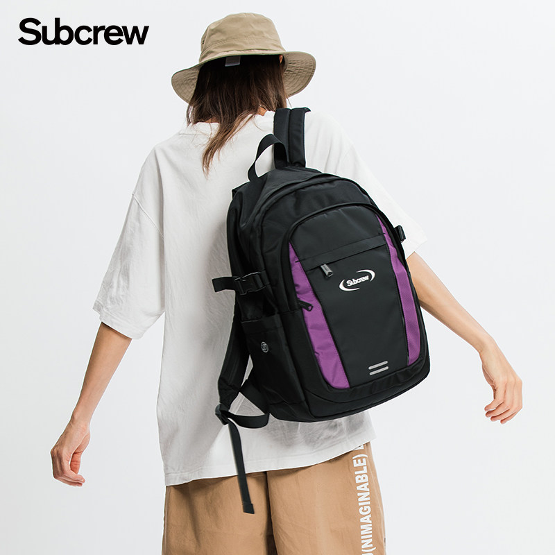 subcrew潮牌双肩双肩包包包2022新款背包拼接旅行包双肩背包