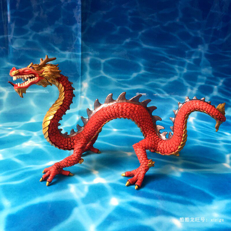 属相摆件生日龙生日生肖玩具相龙模型中国龙类红仿真