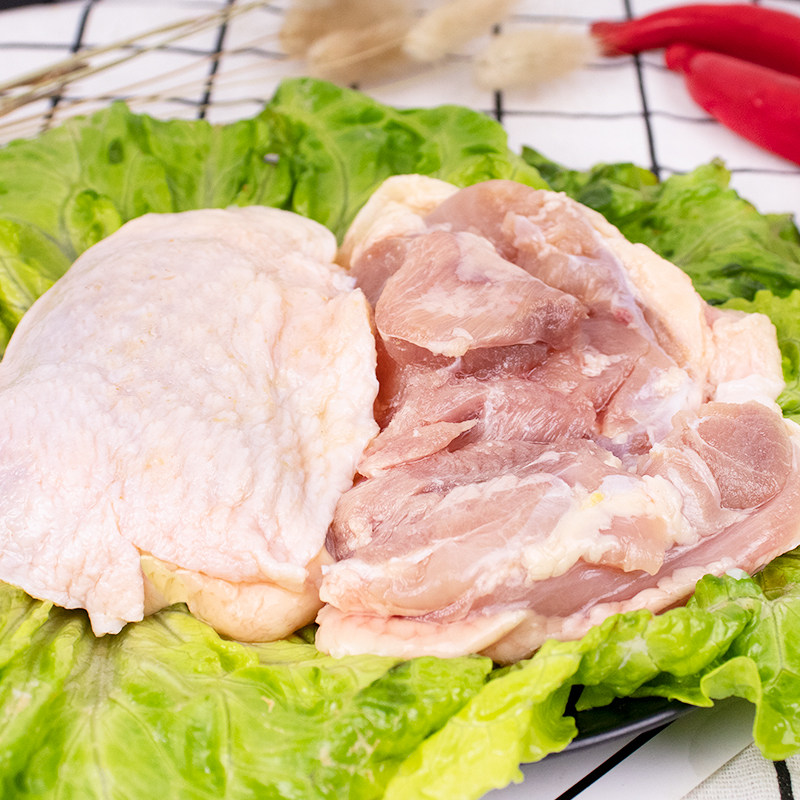 新鲜去骨带皮鸡腿肉鸡排肉毛毛肉乇乇正汉堡生鸡肉
