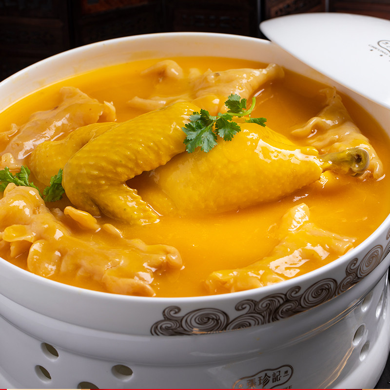 张珍记金汤花胶鸡港式火锅底料鲜炖鸡汤胶鱼肚加热即食花胶滋补品