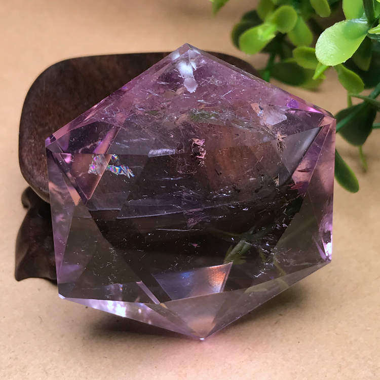 天然紫黄六边形灵摆吊坠大号彩虹紫水晶男女女式颈饰