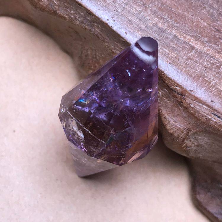 特价天然紫水晶双尖灵摆吊坠紫晶紫黄晶男女式颈饰