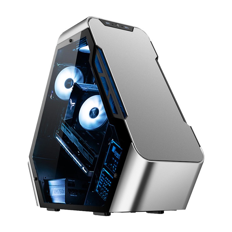 乔思伯jonsbotr03a异形atx机箱全透钢化玻璃铝制面板机箱