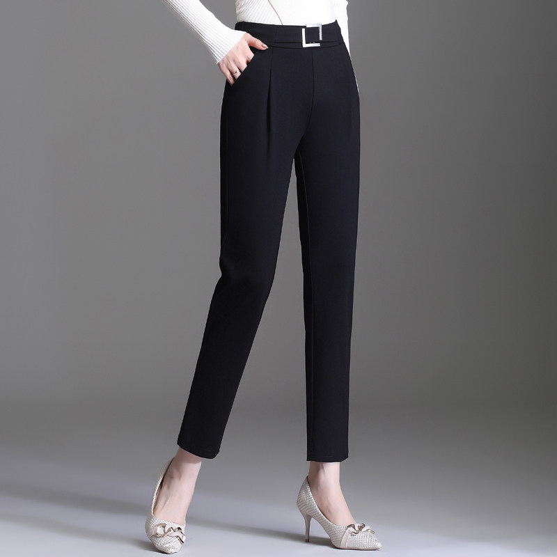 西装哈伦裤女夏2022新款宽松高腰显瘦小脚中年妈妈萝卜裤休闲裤子