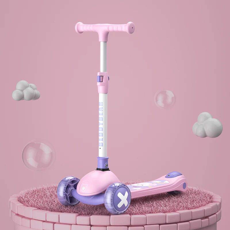 杯具熊110岁宝宝儿童滑板车可坐可骑小孩单脚溜溜滑板车