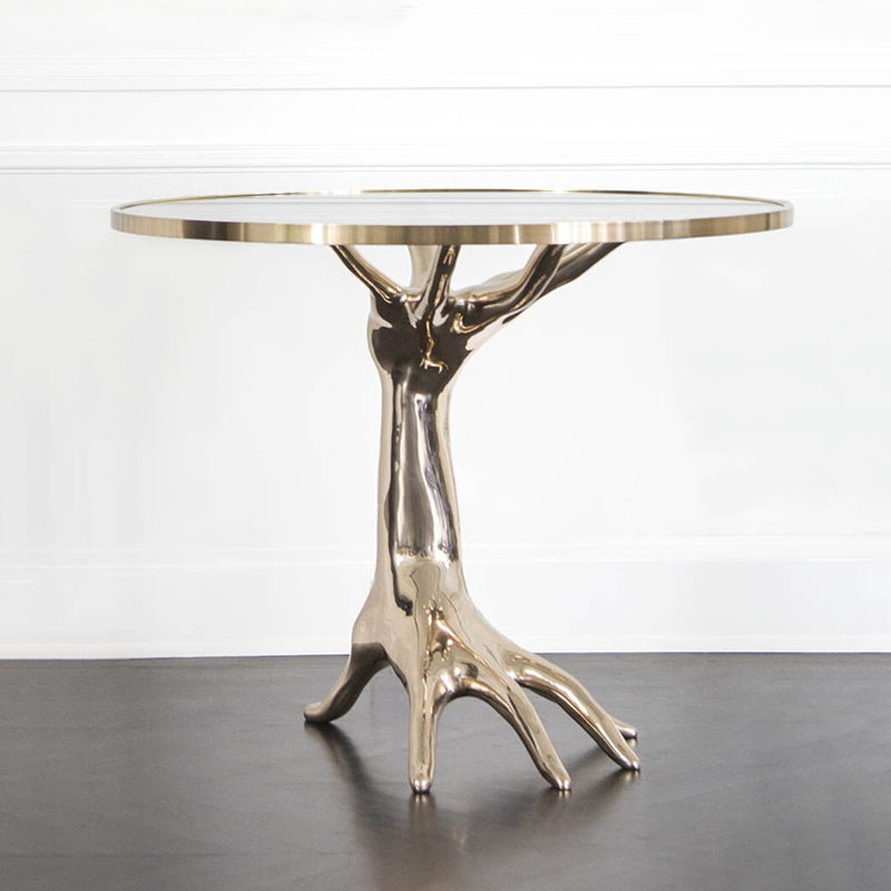 chicura摩登创意艺术黄铜手掌茶几摆件台面陈列茶几