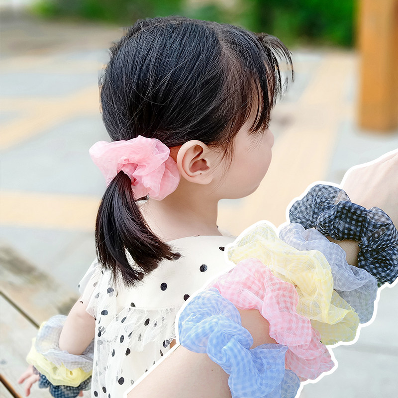 儿童可爱网纱马尾大肠圈韩版清晰女孩扎头发头绳女童发圈皮筋头饰