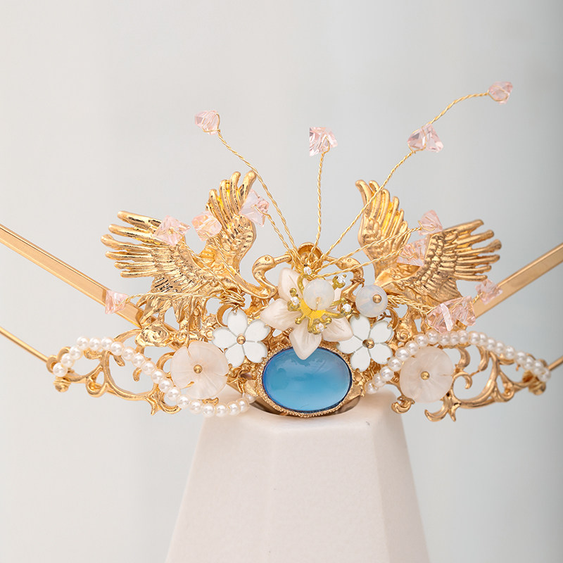 发冠古风流苏步摇一套明制束发头冠古装配饰发饰