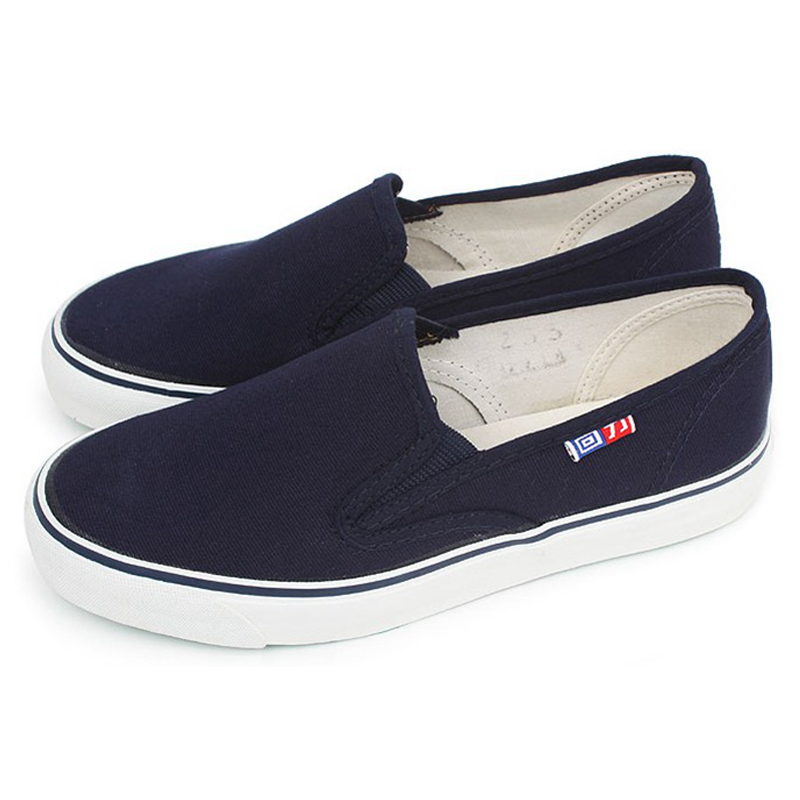 布鞋回力甲板男女帆布一脚脚蹬工作鞋轻便胶鞋解放鞋