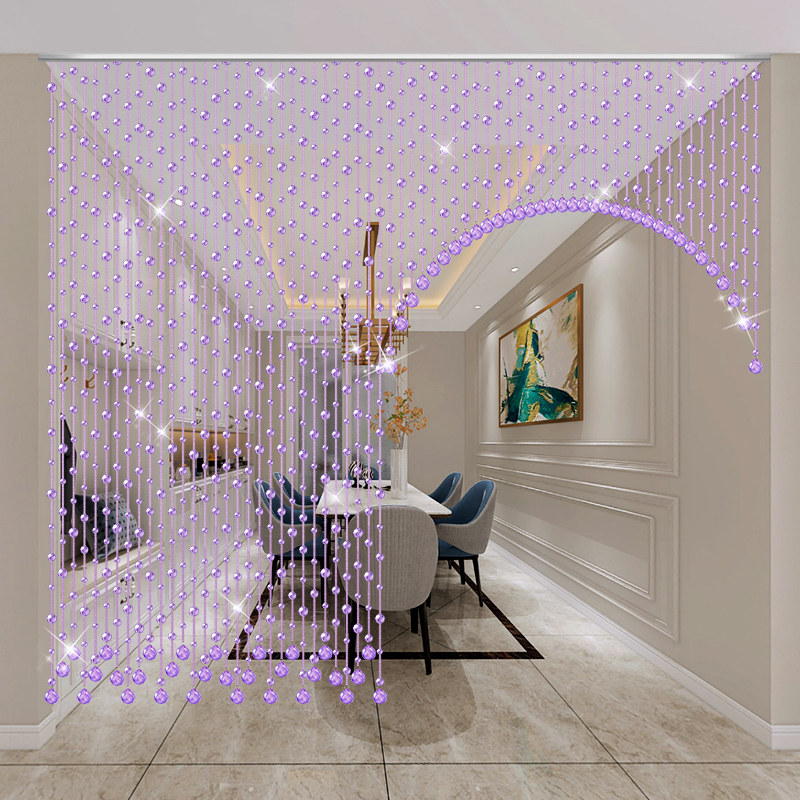 水晶珠帘门帘过道卫生间隔断帘子家用客餐厅遮挡装饰帘免打孔挂帘