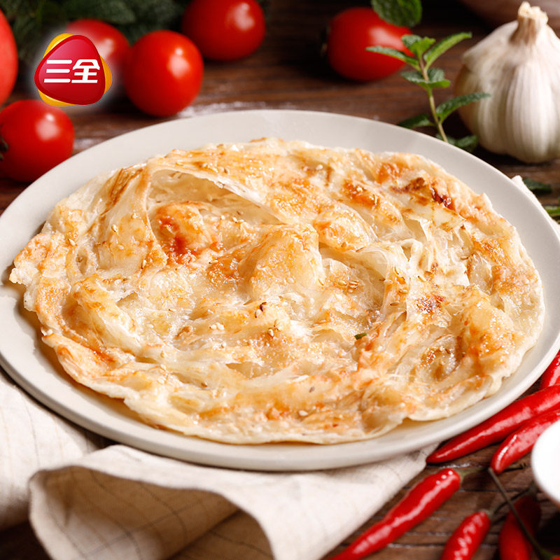 三全速冻千丝手抓饼台湾风味手抓饼皮煎饼早餐辣酱手抓饼4片装