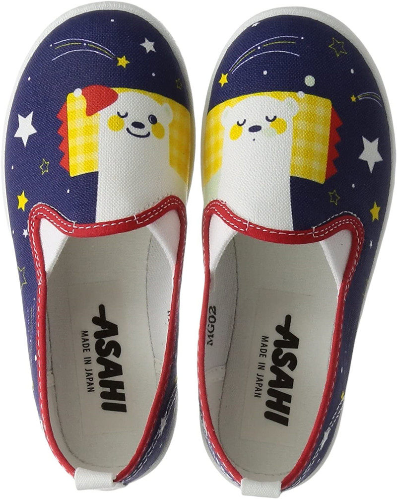 日本asahi专柜朝日日一脚蹬儿童帆布布鞋男女帆布鞋