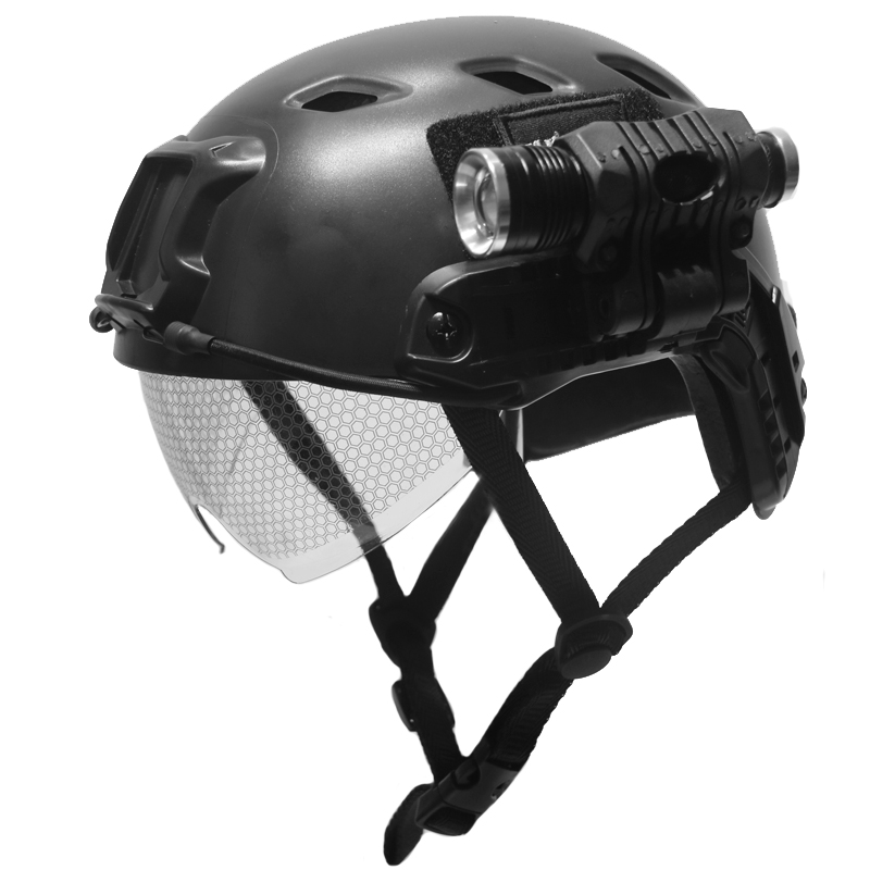 德毅营 户外Fast头盔 防护头盔强光电筒夹具手电筒户外头盔导轨