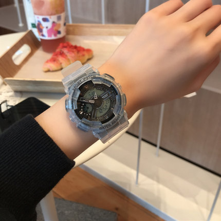 白色非机械潮流学生电子手表女 ins超火的防水女生运动智能女表