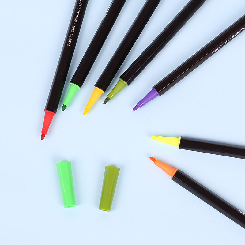 迪士尼水彩笔套装带印章安全无毒可水洗彩色笔初学者手绘绘画画笔