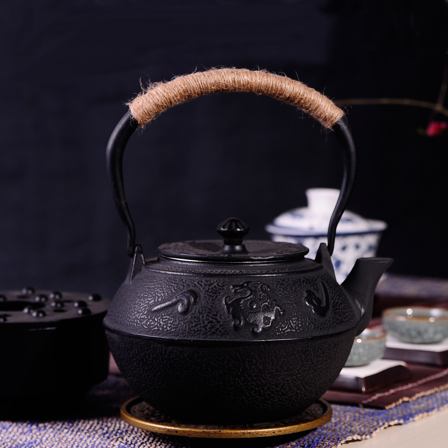 12l铁壶生铁全铁朱雀茶壶单壶家用铸铁泡茶茶壶