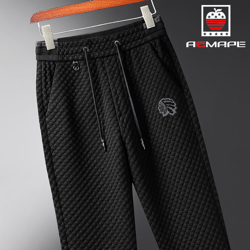 颗粒针织休闲裤男裤秋冬美国苹果AEMAPE正品男裤原创凹凸立体男裤