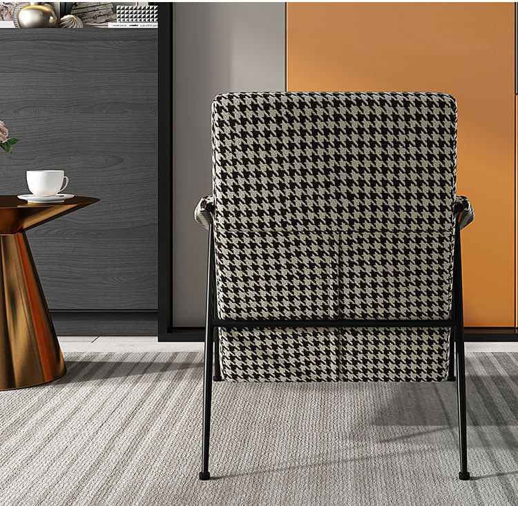 沙发现货意式极简千鸟格单人北欧轻奢沙发椅