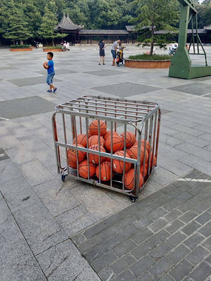 收纳篮球不锈钢球车儿童球类折叠式推车球架篮球架