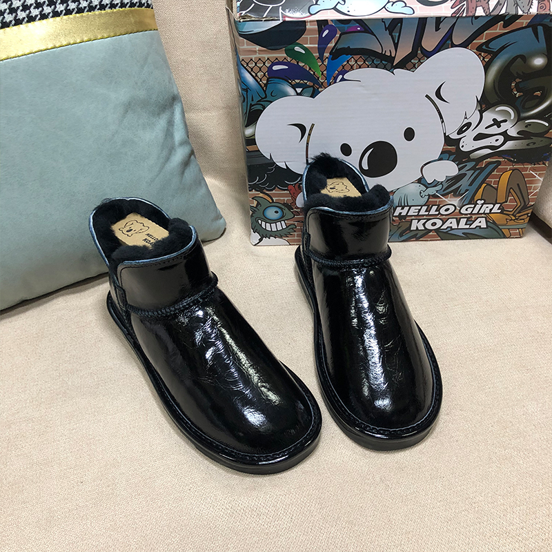hellogirlkoala正品考拉小熊皮毛拉链雪地靴女时尚雪地靴