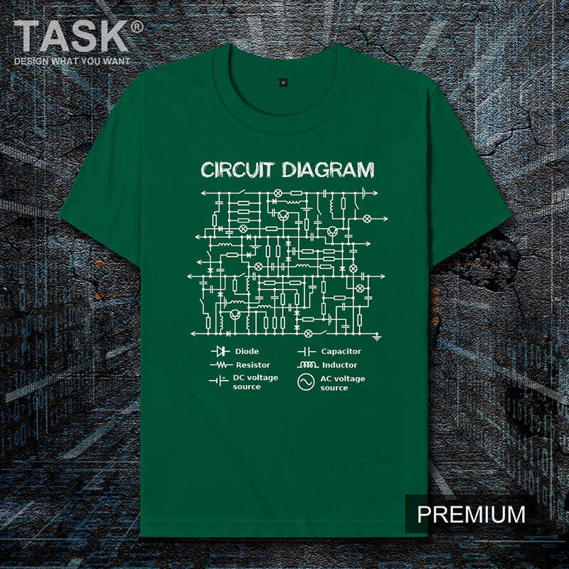 电路图circuit diagram物理电气工程纯棉短袖T恤男女上衣 设无界