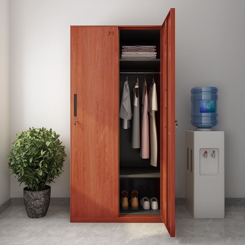 更衣柜员工宿舍带锁储物柜仿木木质办公室浴室衣柜更衣柜