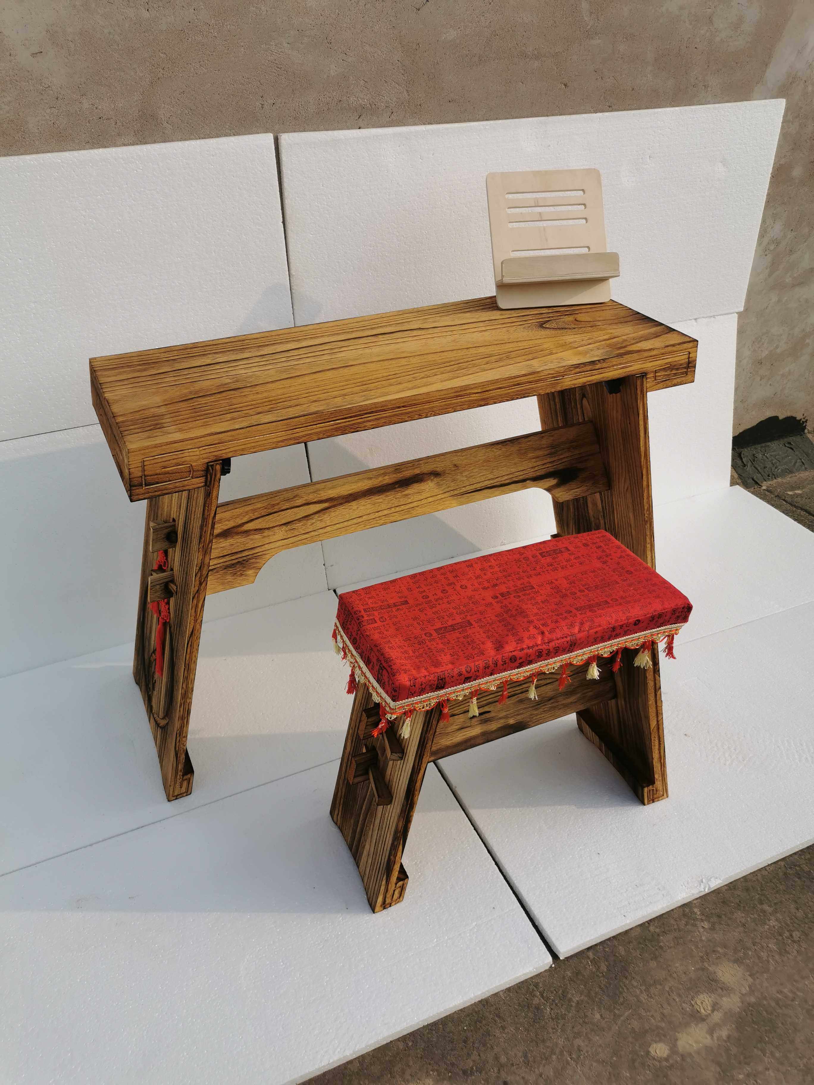 冲量款兰考当地特产泡桐实木材料古琴桌凳可拆卸桌凳共鸣箱桌凳