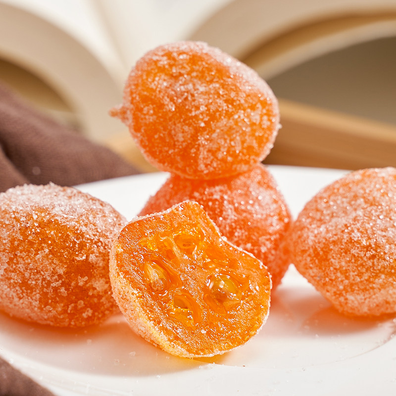 冰糖金桔干正宗天山雪桔500g罐装新疆金橘蜜饯果脯零食泡水金桔糖