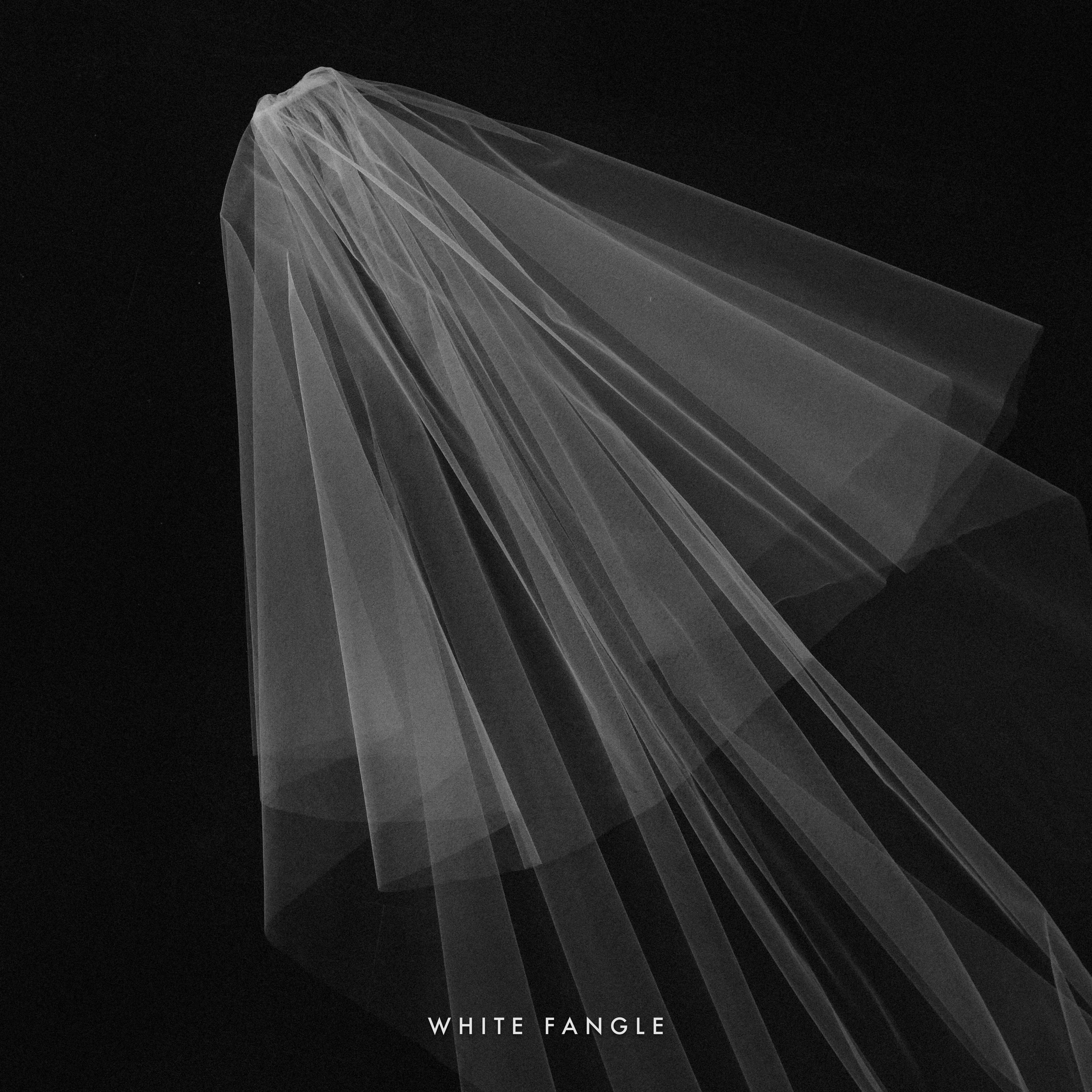 whitefangle邂逅新娘素款长头通透精致复古灵动头纱