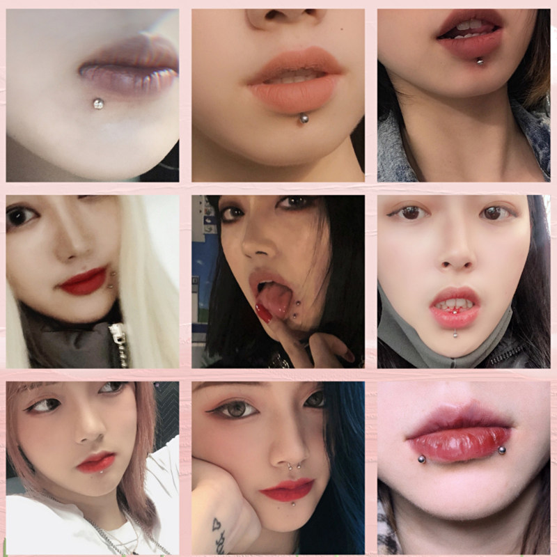 酒窝钉钛女生欧美性感唇钉日韩耳骨钉穿刺舌钉耳钉