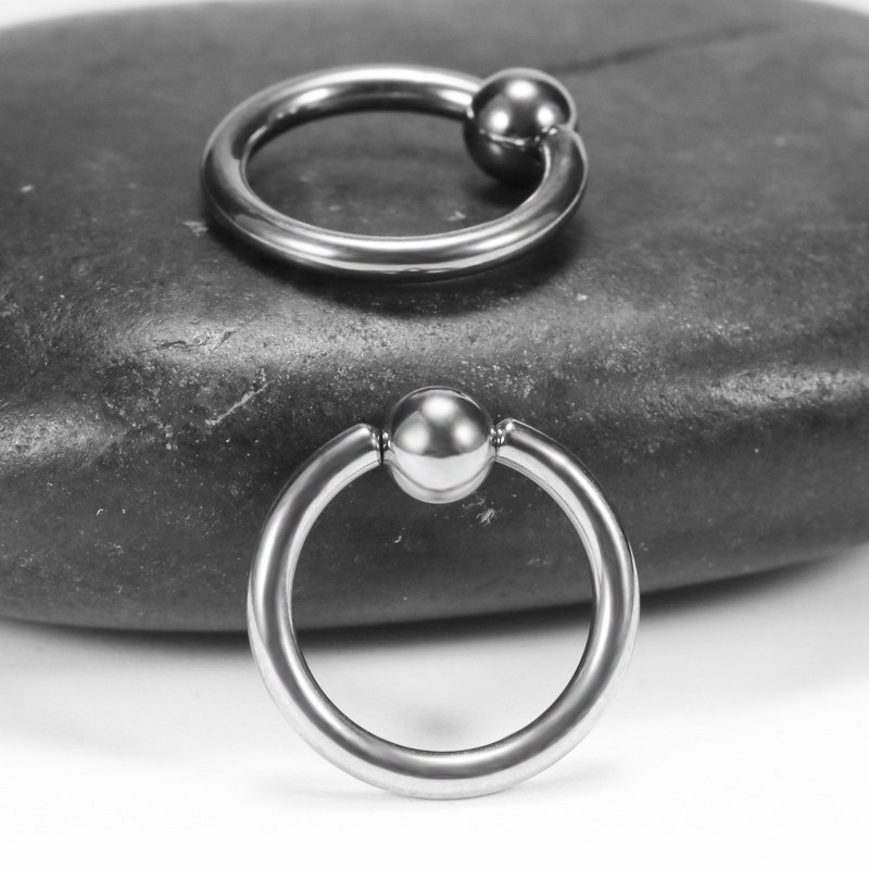 g23纯钛材质卡球环耳环朋克穿刺饰品唇环鼻环耳钉