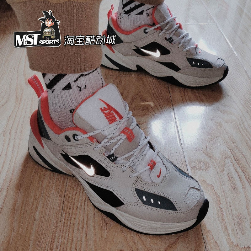 nike耐克m2k灰橙tekno3m反光复古运动休闲跑鞋跑步鞋