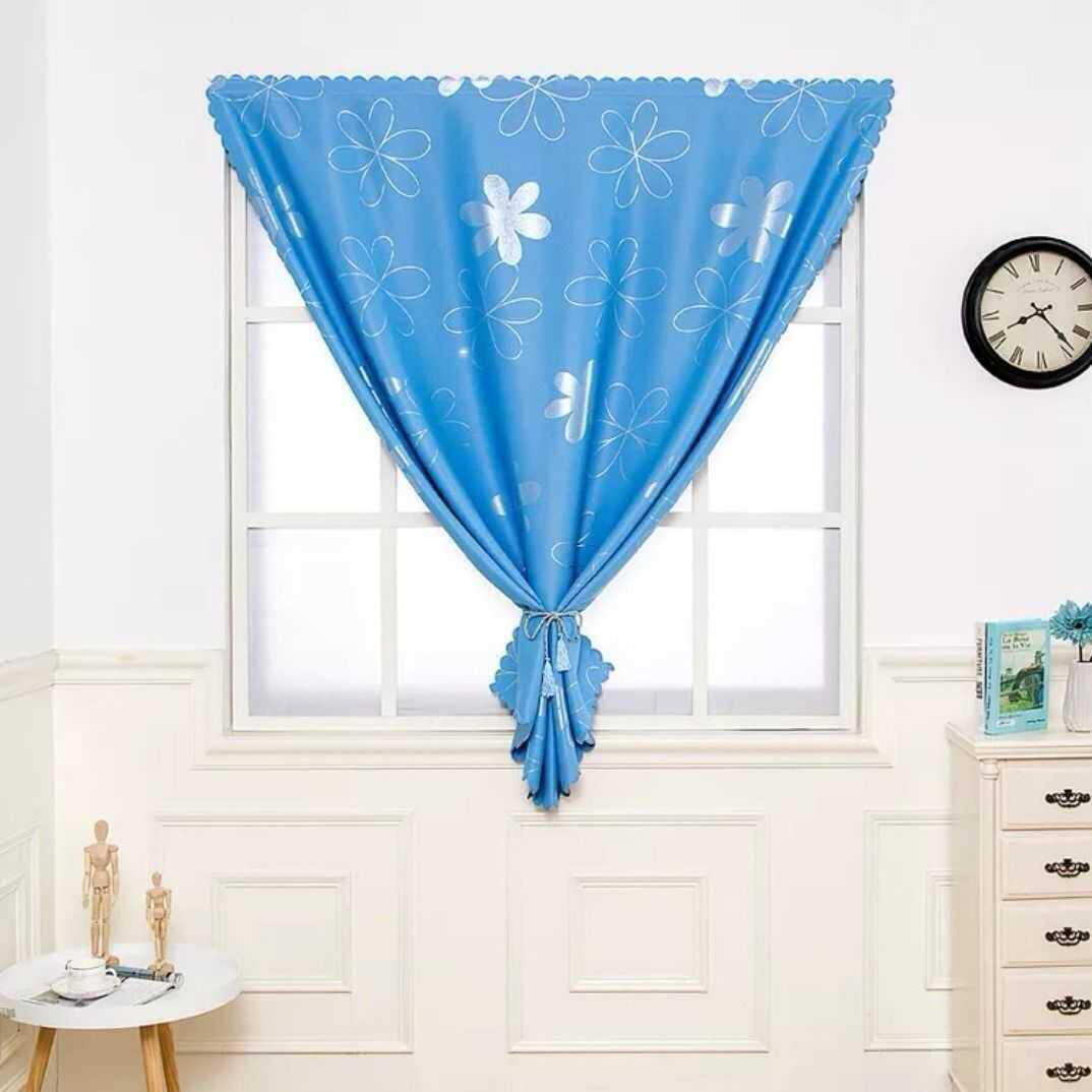 遮光窗帘帘子宿舍遮阳飘窗布帘子成品粘贴打孔成品窗帘