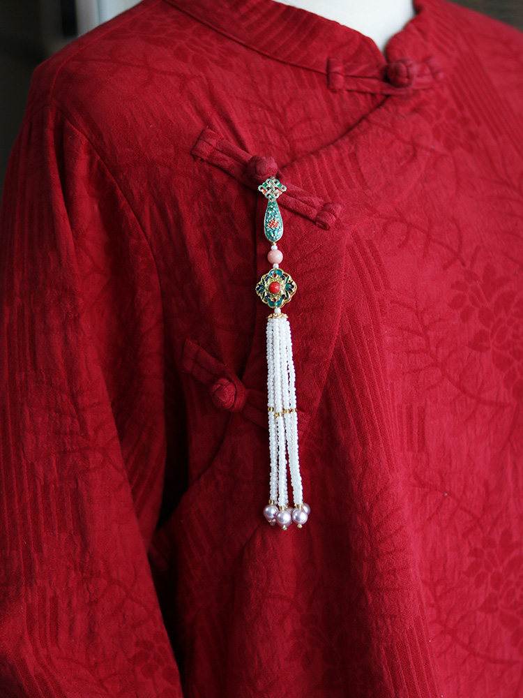 压襟挂件古风旗袍复古古汉流苏挂饰古典气质胸针