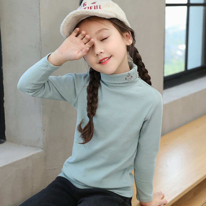 儿童高领打底衫2019新款春秋款女童百搭保暖修身装长袖宝宝上衣