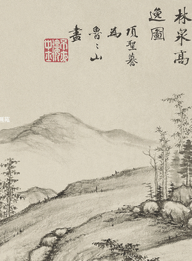 明项圣谟林泉高逸图复古山水国画