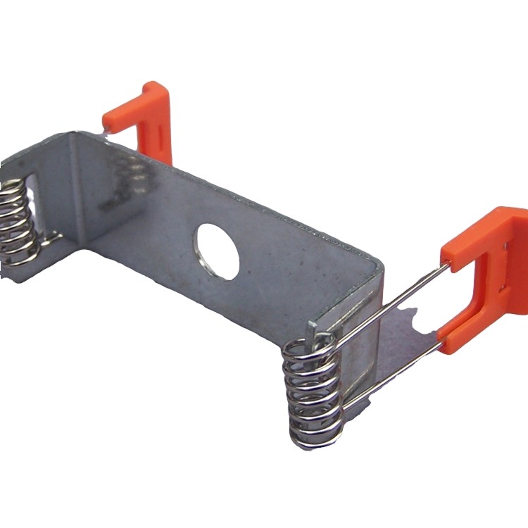 铁制镀锌加宽u型卡子蝴蝶弹簧卡过道灯筒灯明装改暗装灯具配件