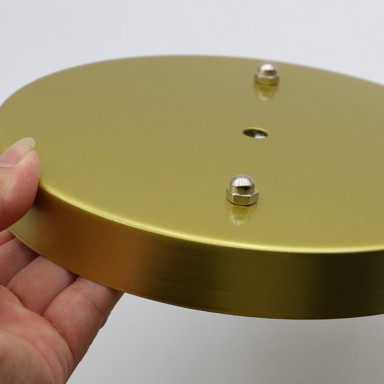 灯具吸顶盘直径20cm高25mm喷漆金色铁圆盘沙金色圆盘吊灯配件铁盘