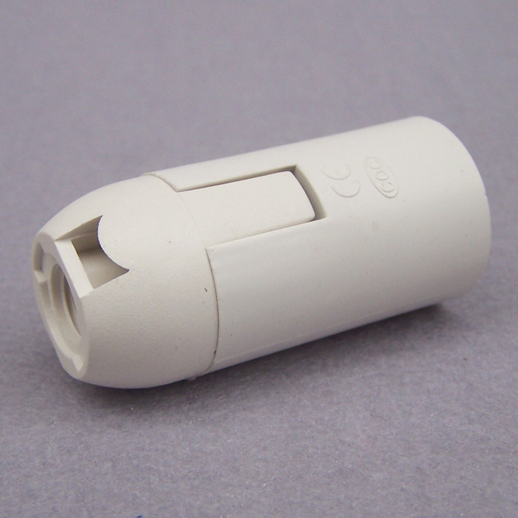 白色e14螺口光身灯头全牙塑料台灯吊灯高温灯 灯具配件灯配件